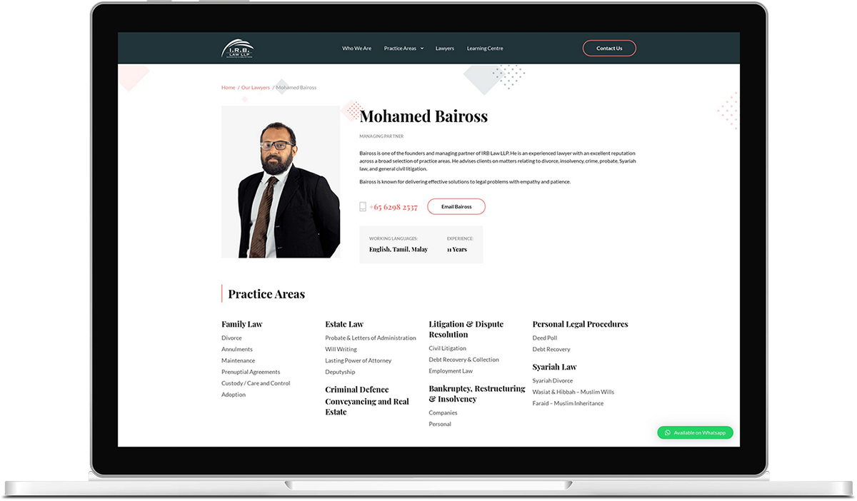 Lawyer Profile Page
